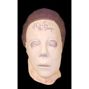 NICK CASTLE TOMMY LEE WALLACE SIGNED MICHAEL MYERS MASK HALLOWEEN AUTOGRAPH JSA